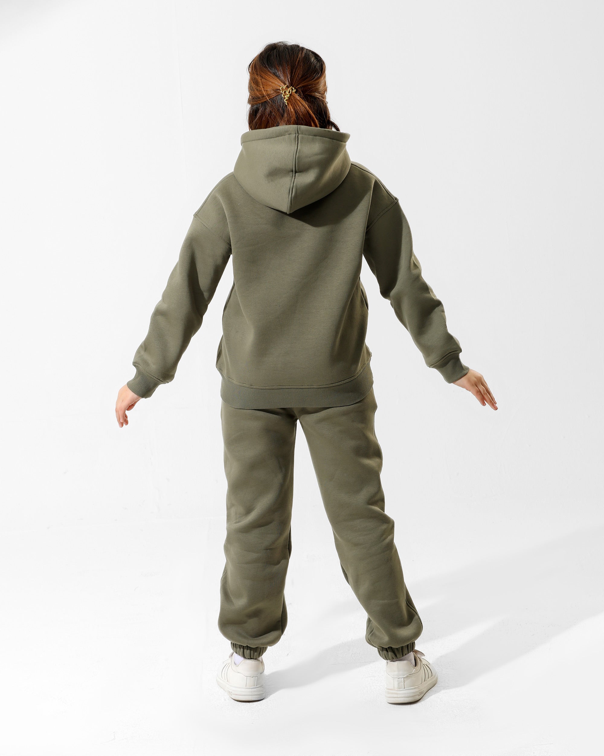 Girls Mickey Printed Set | Olive Green - Remint Kids Fashion