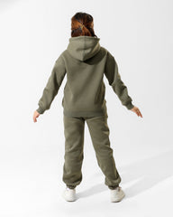 Girls Mickey Printed Set | Olive Green - Remint Kids Fashion