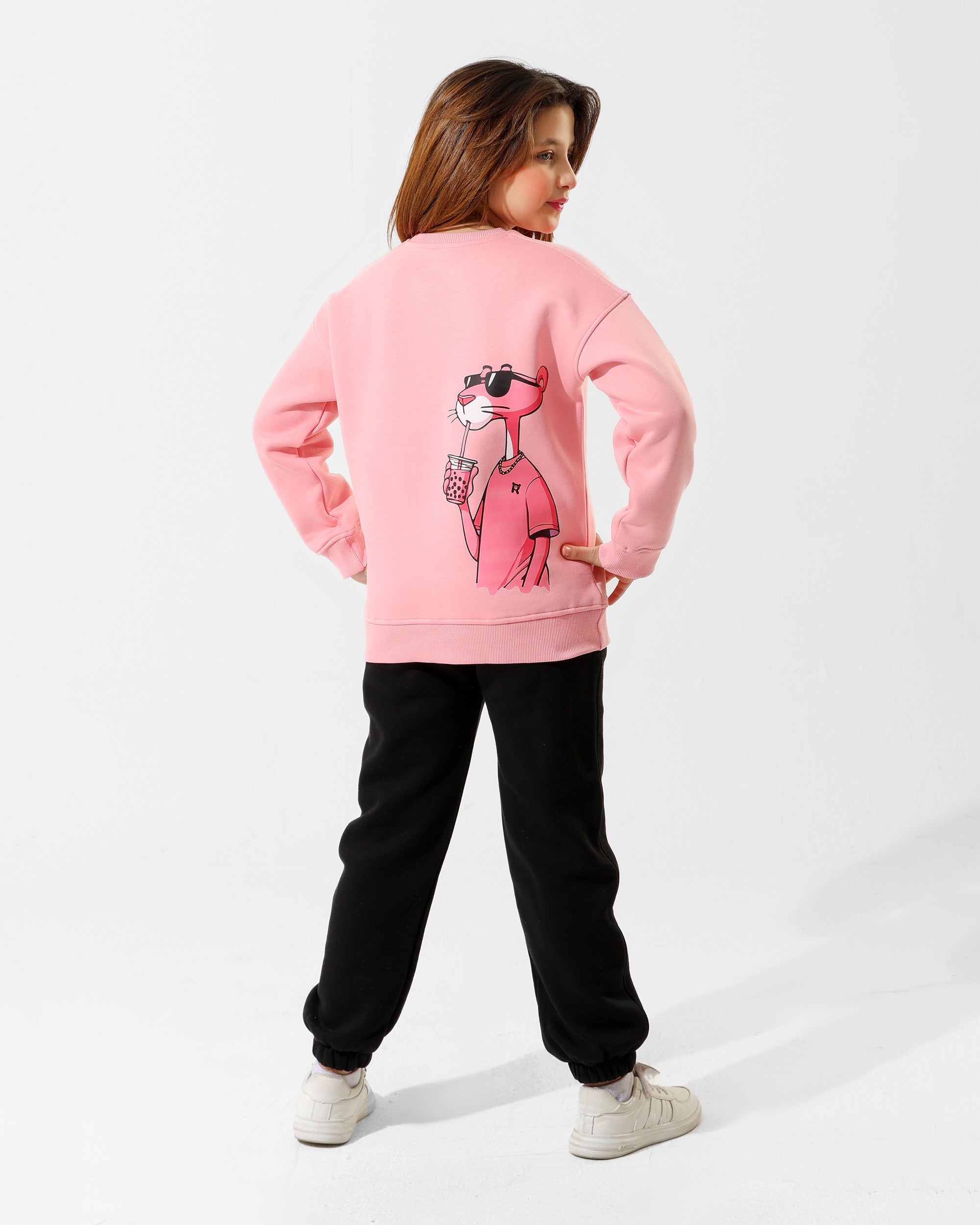 Girls Pink Panther Graphic Set | Rose Pink - Remint Kids Fashion
