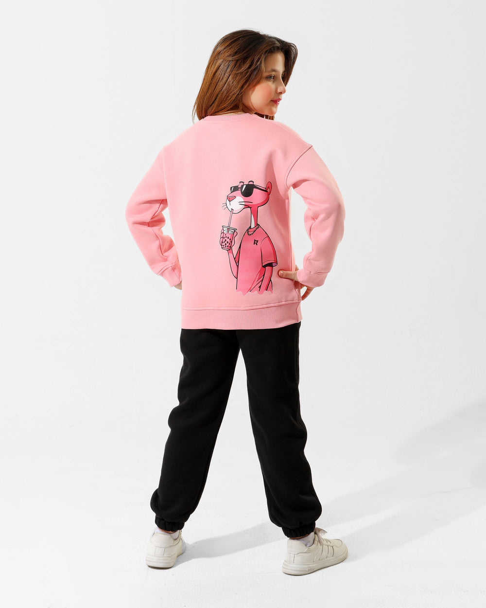 Girls Pink Panther Graphic Set | Rose Pink - Remint Kids Fashion