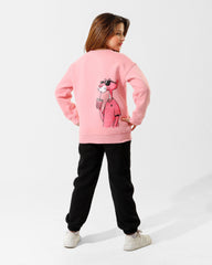 Girls Pink Panther Graphic Set | Rose Pink - Remint Kids Fashion