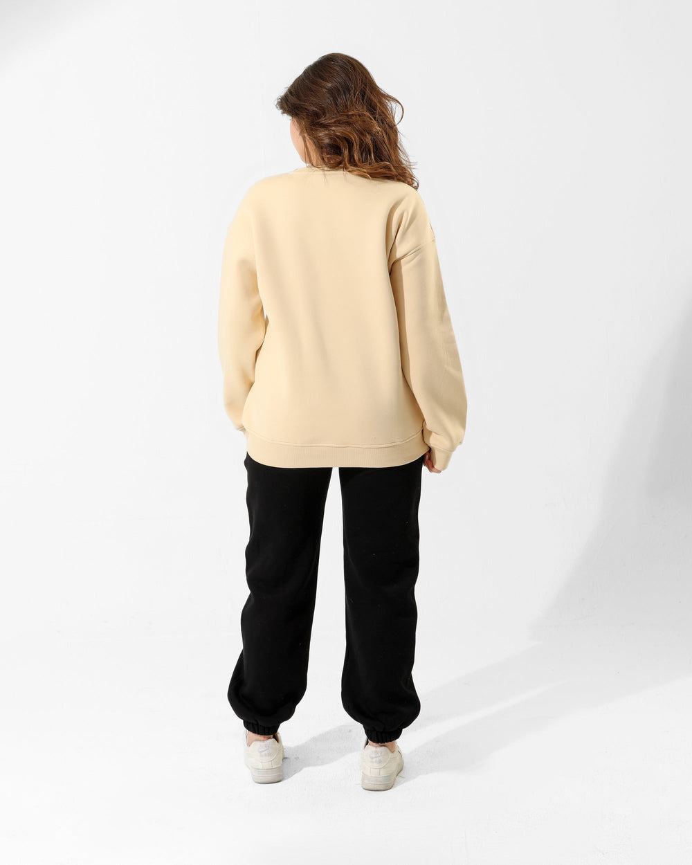 Girls Bear Heart Print Set | Beige - Remint Kids Fashion