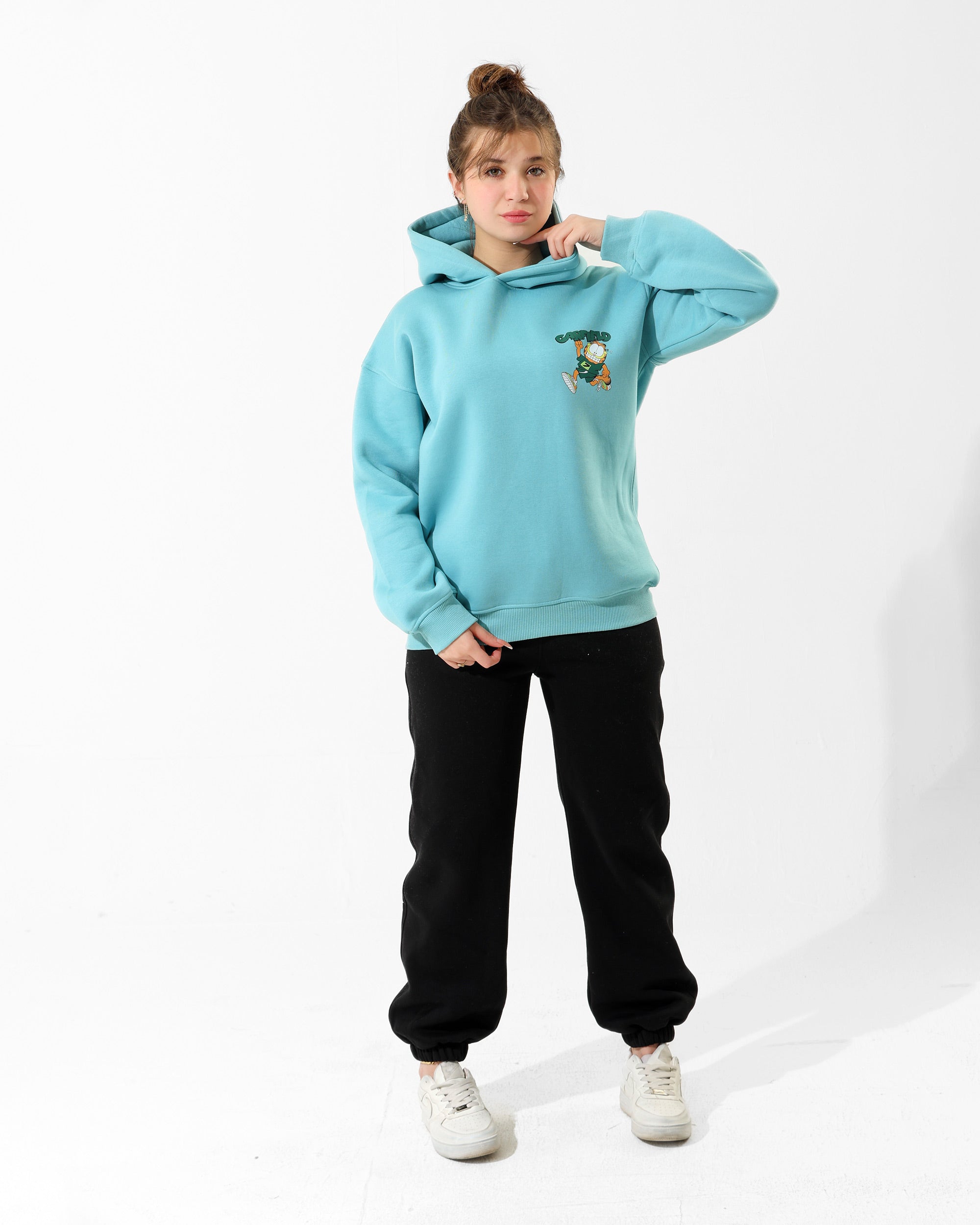 Girls Garfield Printed Set | Aqua - Remint Kids Fashion