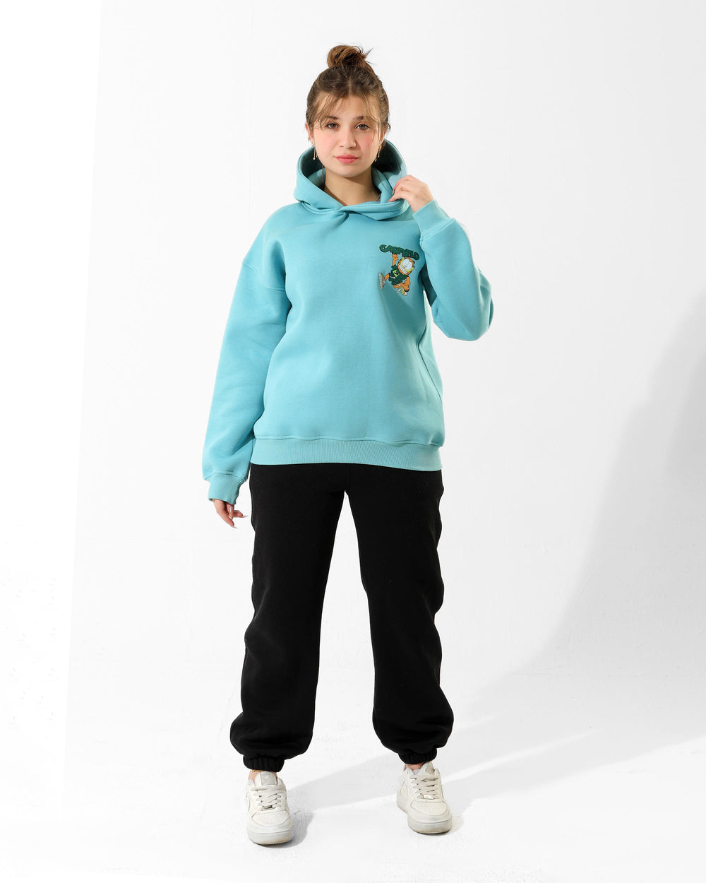 Girls Garfield Printed Set | Aqua - Remint Kids Fashion