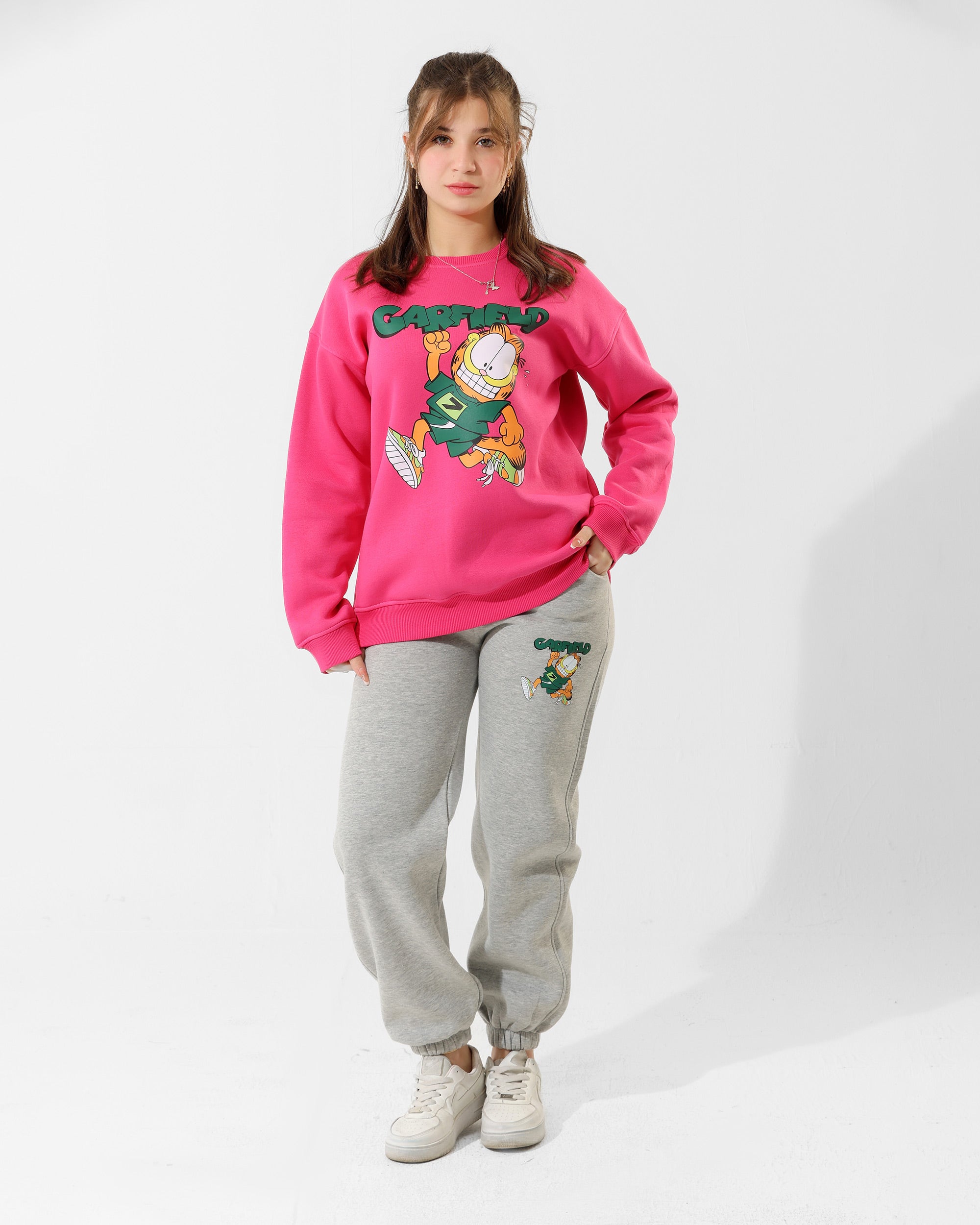 Girls Garfield Graphic Set | Rose Pink - Remint Kids Fashion