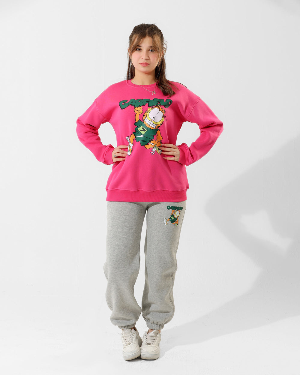 Girls Garfield Graphic Set | Rose Pink - Remint Kids Fashion