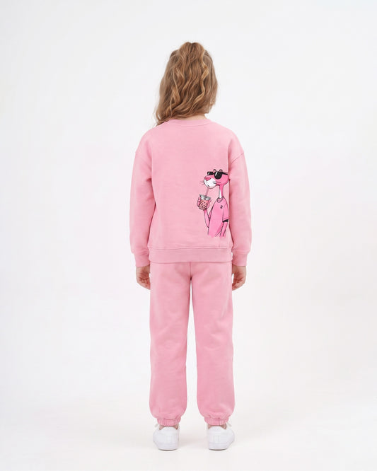 Girls Pink Panther Graphic Set | Pink - Remint Kids Fashion
