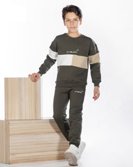 Boys Cotton Sweatshirt & Jogger Set | Grey - Remint Kids Fashion