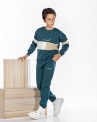 Boys Cotton Sweatshirt & Jogger Set | Black - Remint Kids Fashion