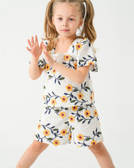 Girls Floral Print Top & Shorts Set | Patterned - Remint Kids Fashion