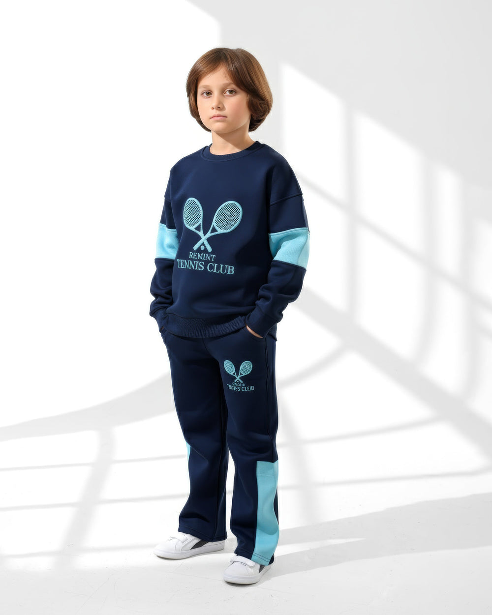 Boys Tennis Club Set | Dark Blue - Remint Kids Fashion
