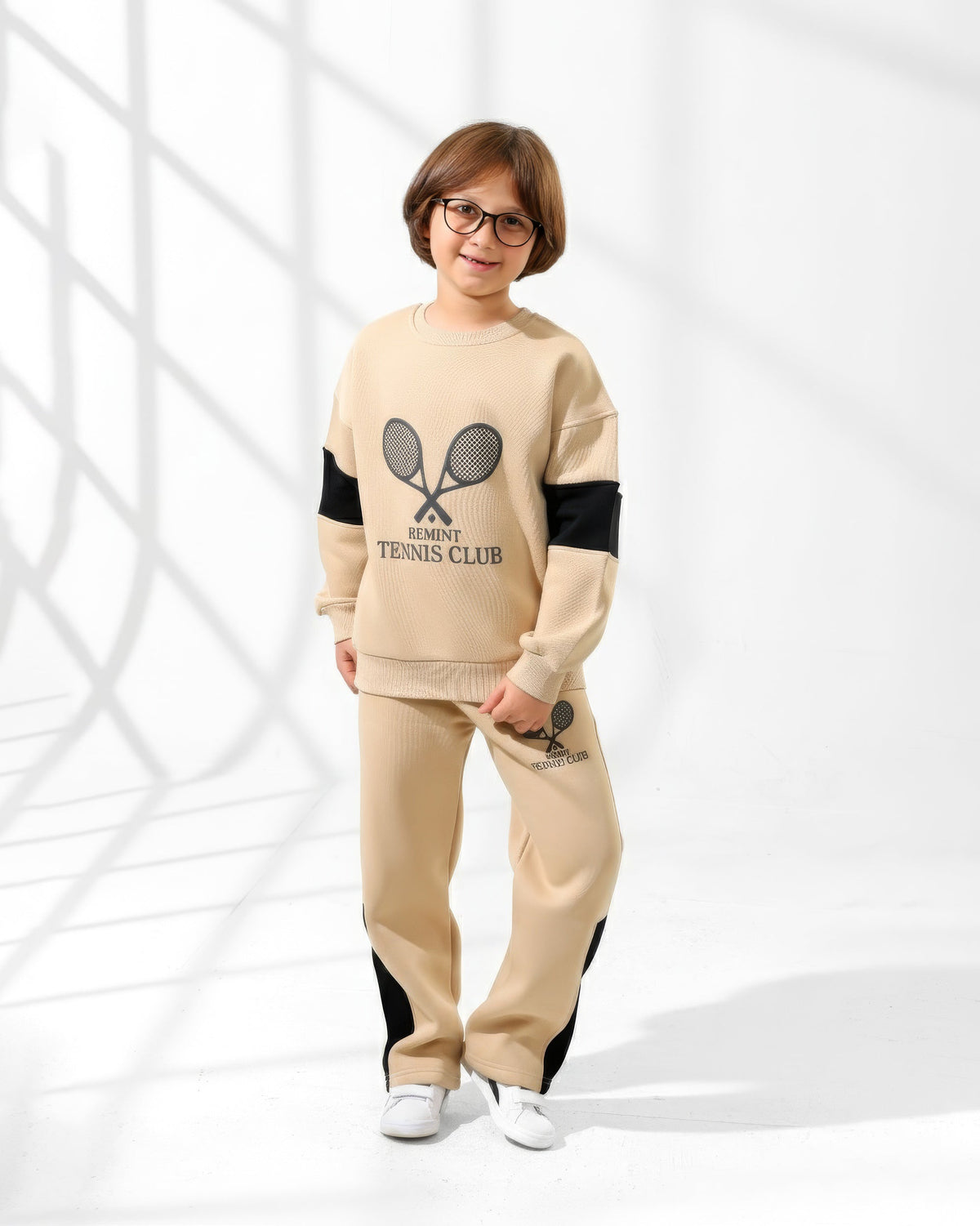 Boys Tennis Club Set | Beige - Remint Kids Fashion