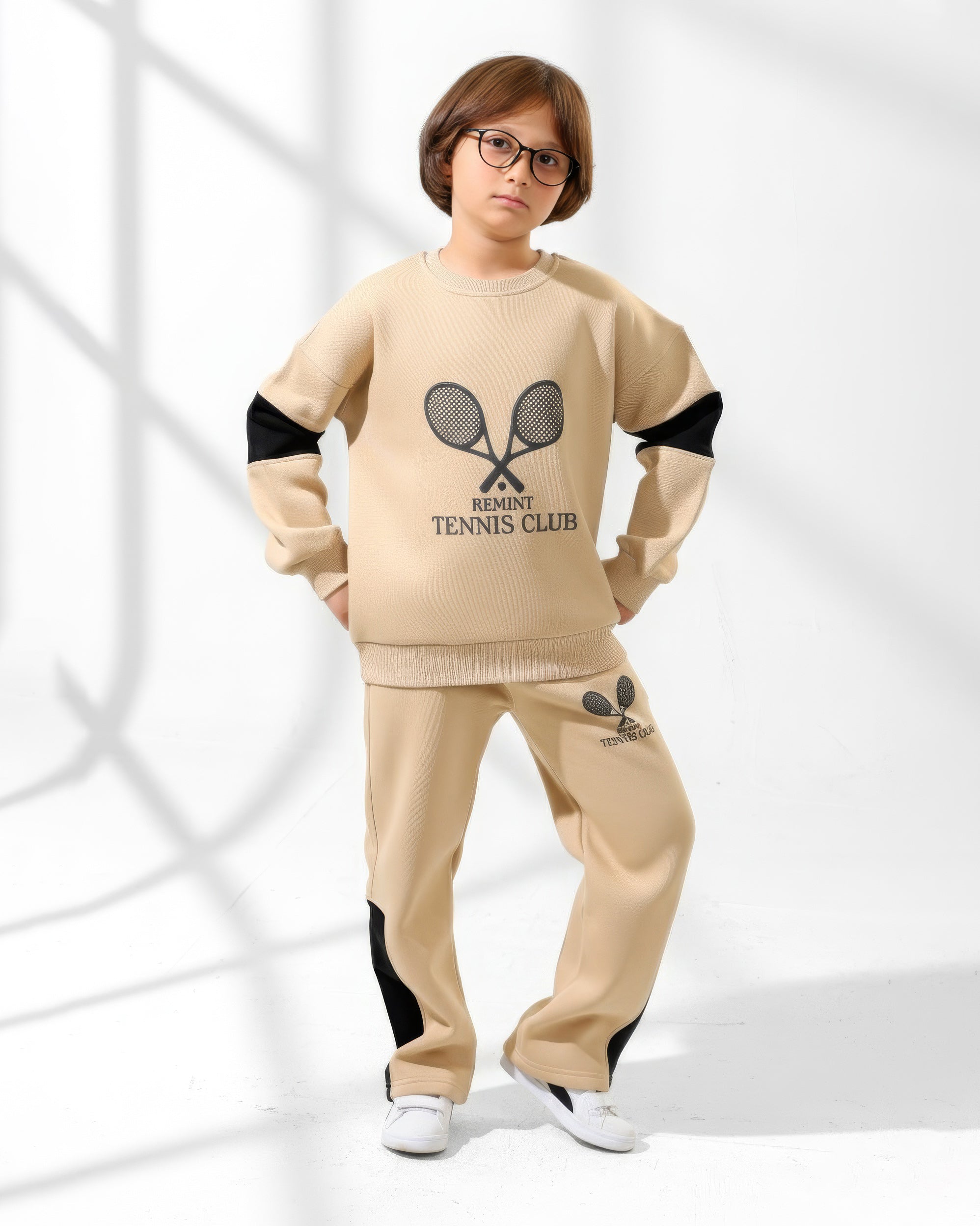 Boys Tennis Club Set | Beige - Remint Kids Fashion