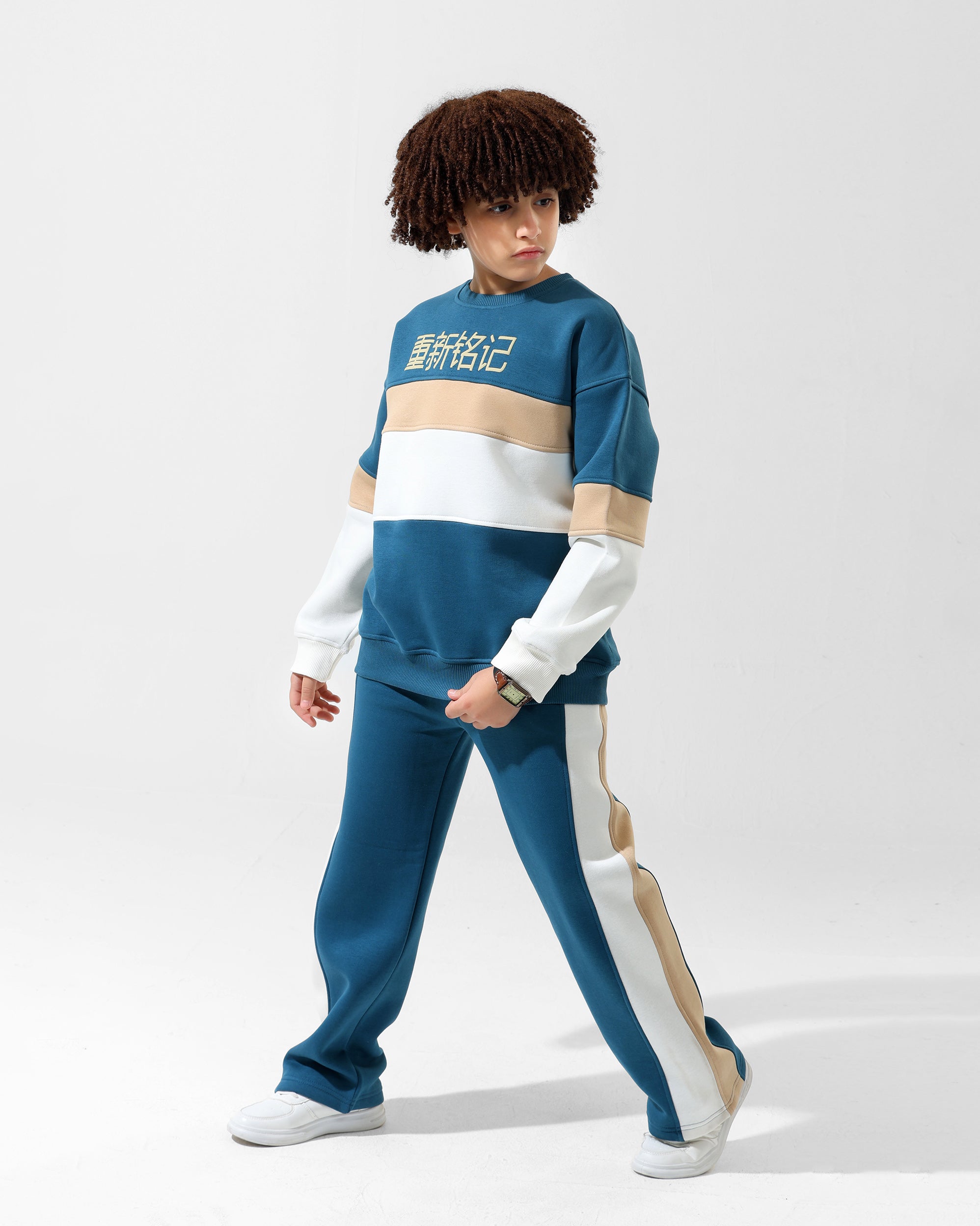 Boys Colorblock Set | Dark Teal - Remint Kids Fashion