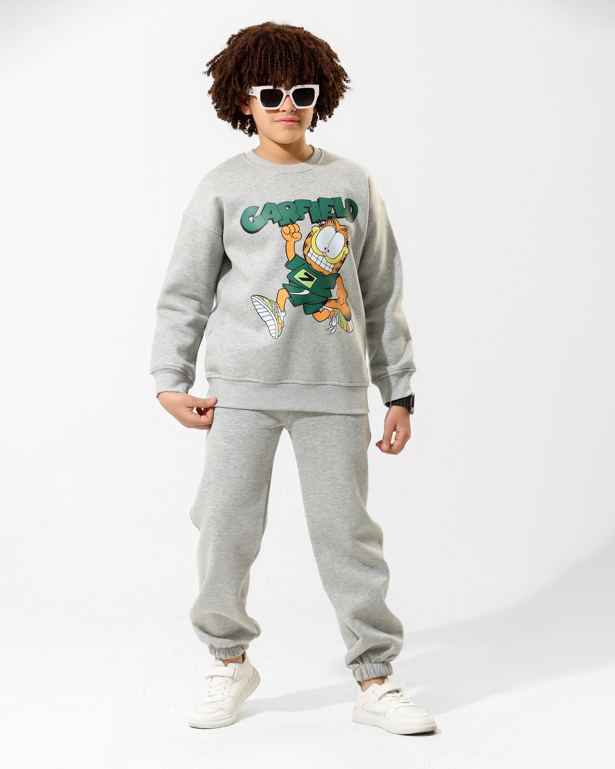 Boys Garfield Graphic Set | Grey - Remint Kids Fashion