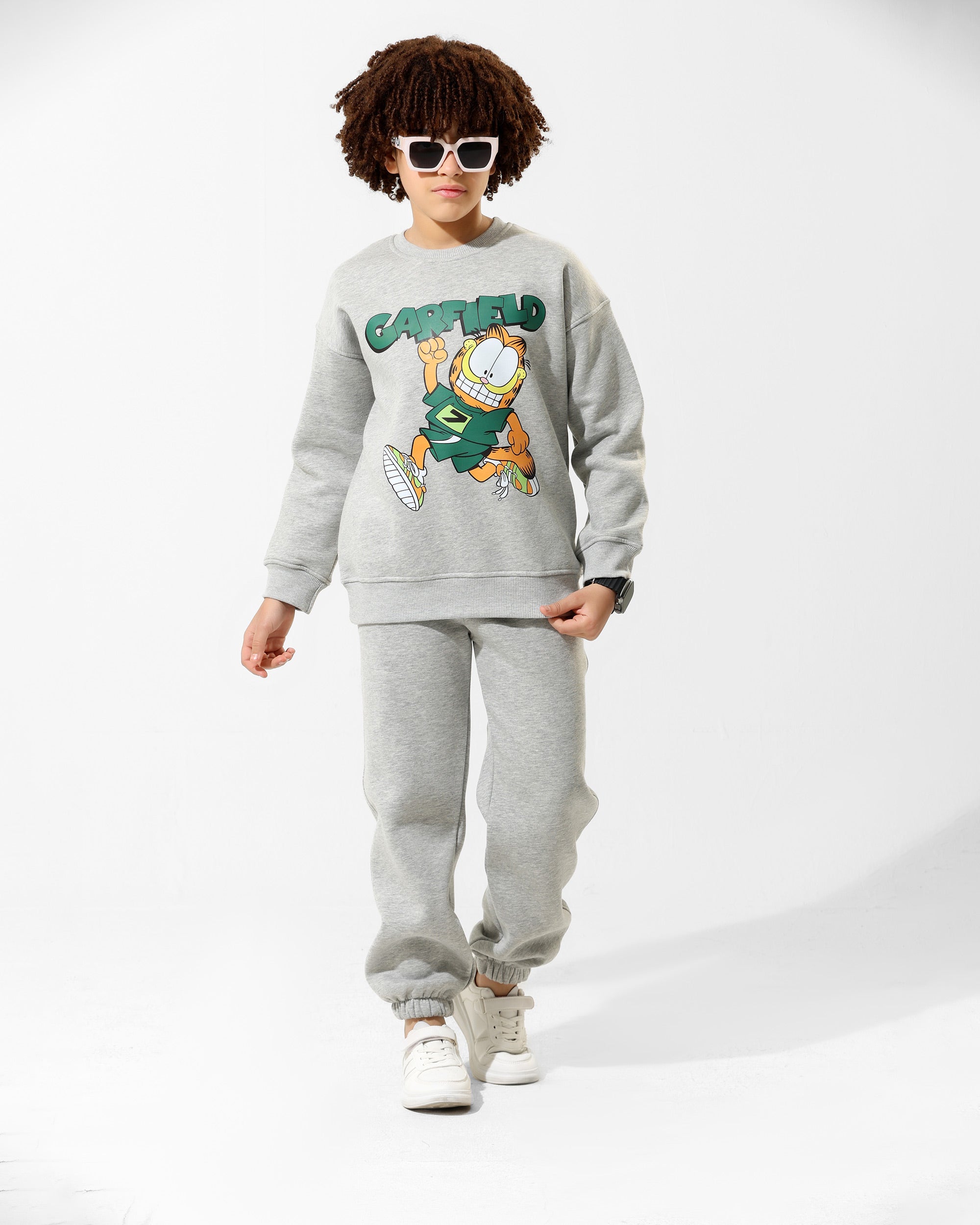Boys Garfield Graphic Set | Grey - Remint Kids Fashion