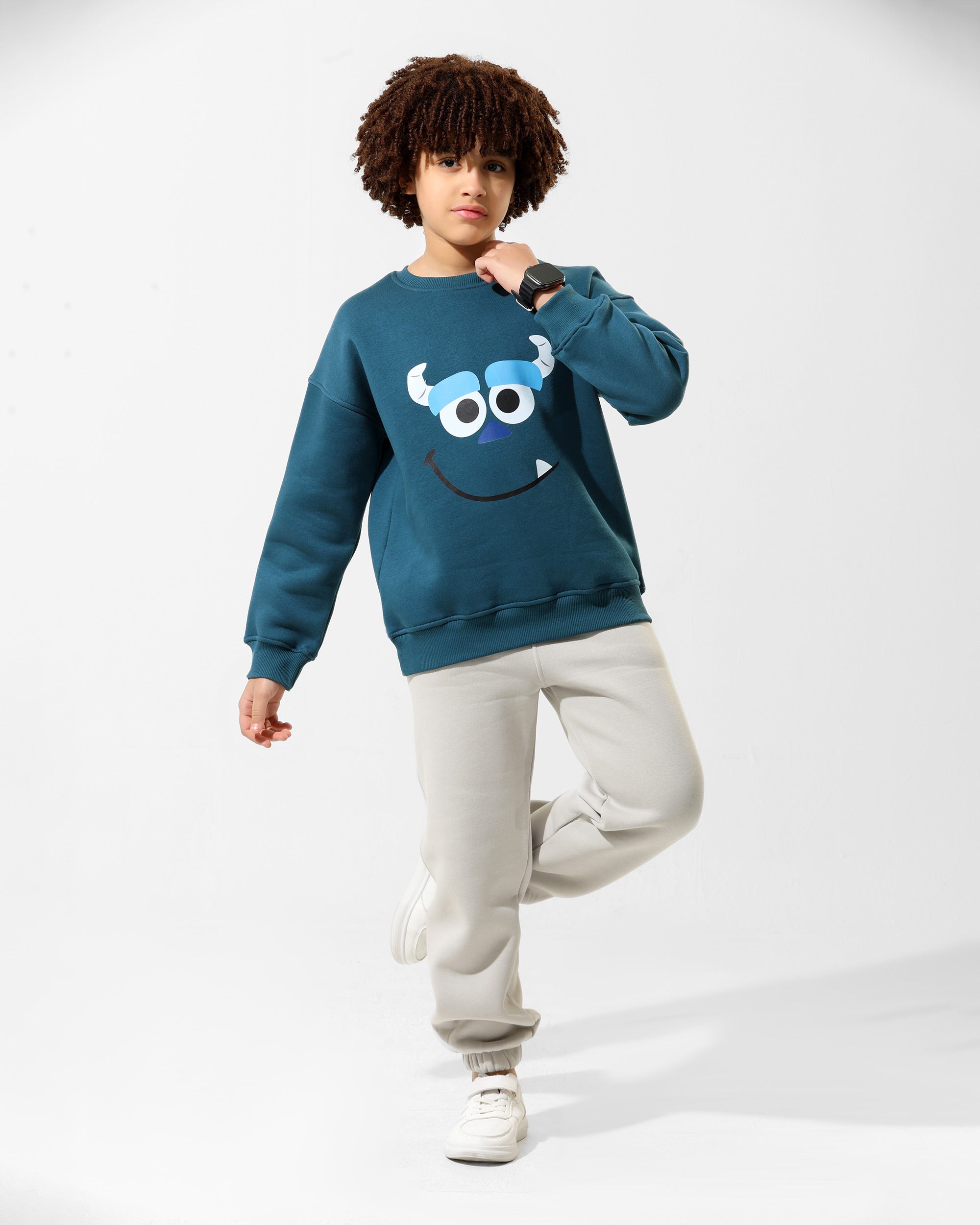 Boys Cartoon Face Set | Dark Teal - Remint Kids Fashion