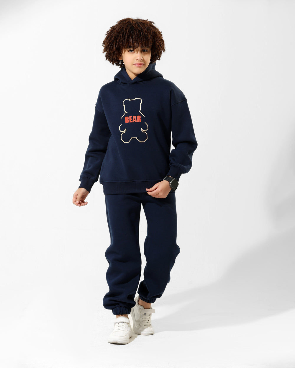 Boys Bear Print Set | Dark Blue - Remint Kids Fashion