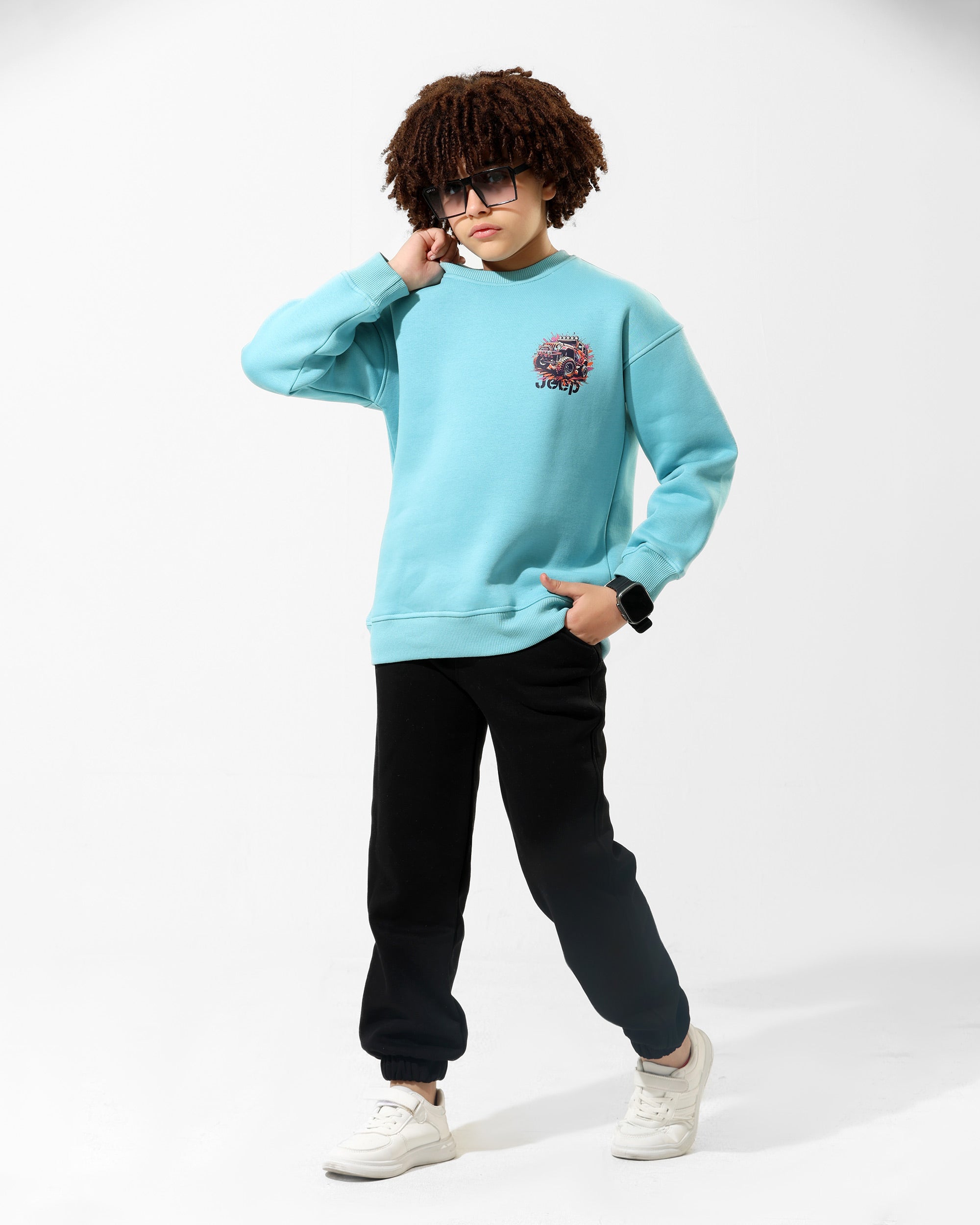 Boys Jeep Graphic Set | Aqua - Remint Kids Fashion