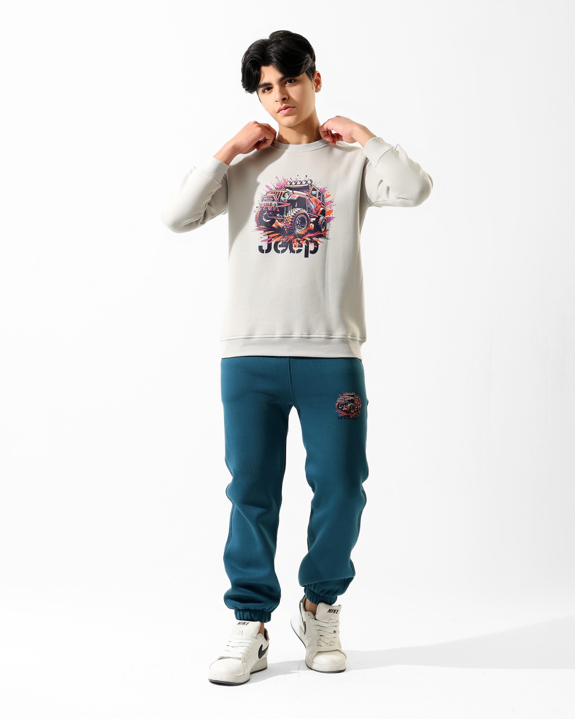 Boys Jeep Graphic Set | Off-White - Remint Kids Fashion