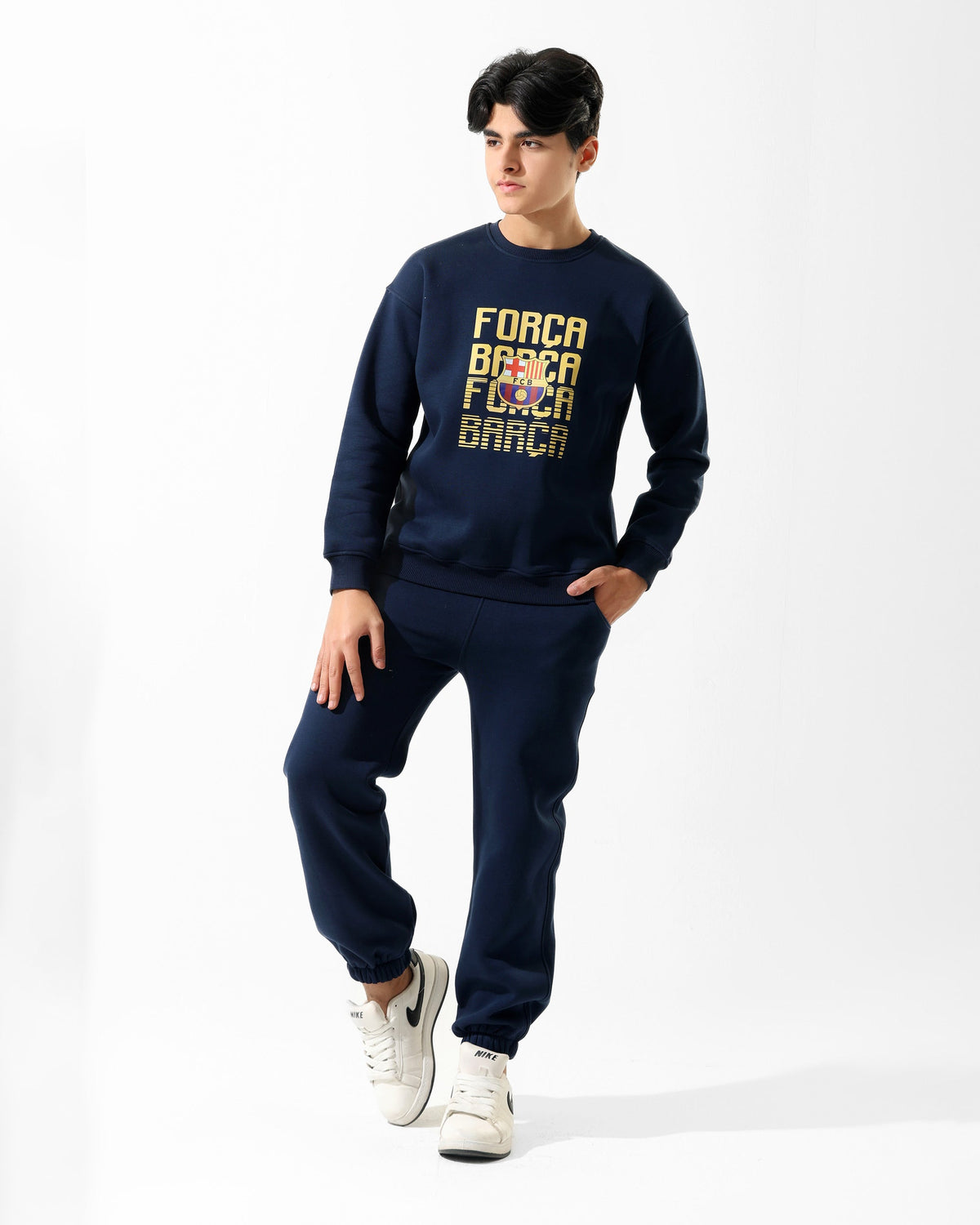 Boys Barcelona Graphic Set | Dark Blue - Remint Kids Fashion