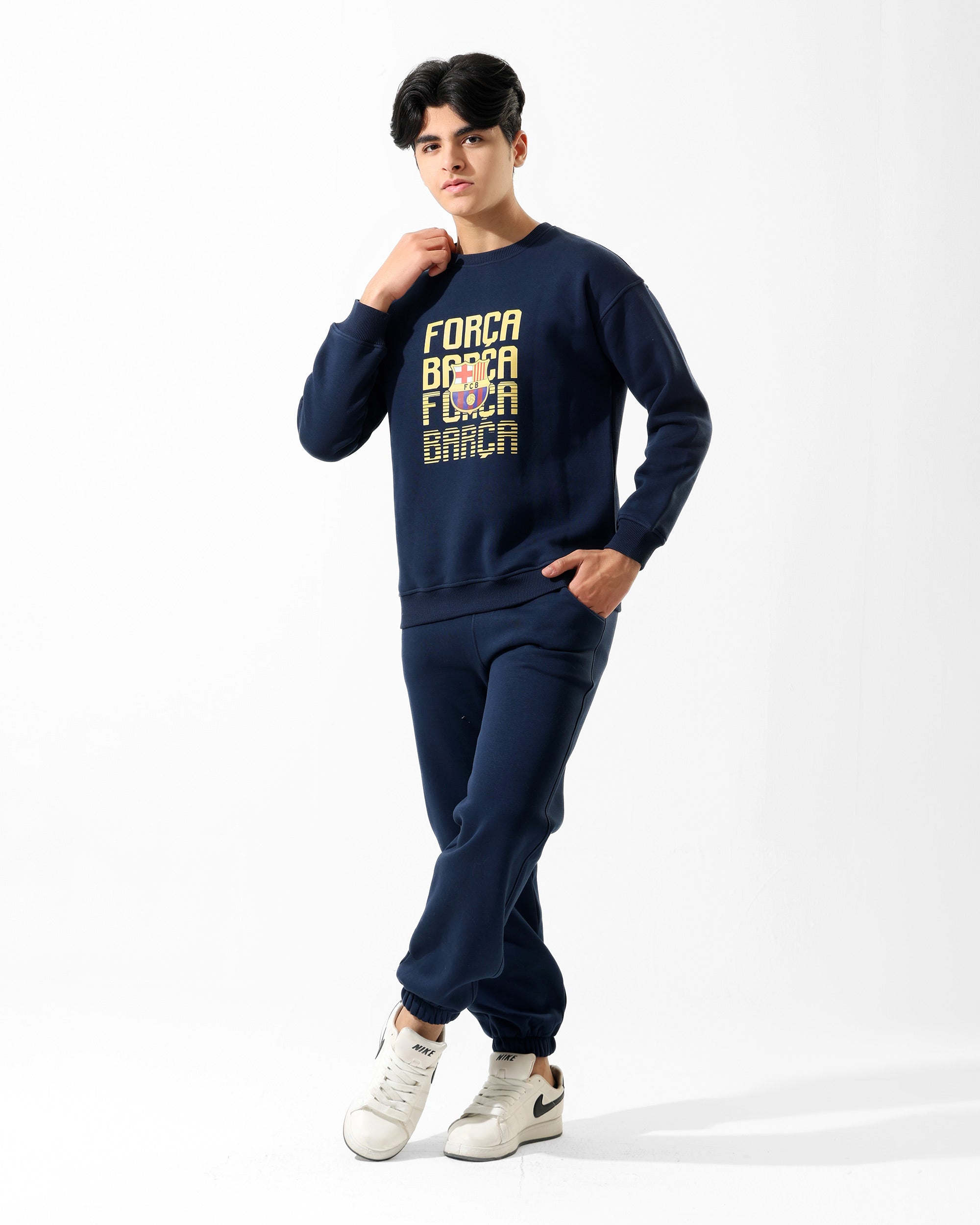 Boys Barcelona Graphic Set | Dark Blue - Remint Kids Fashion