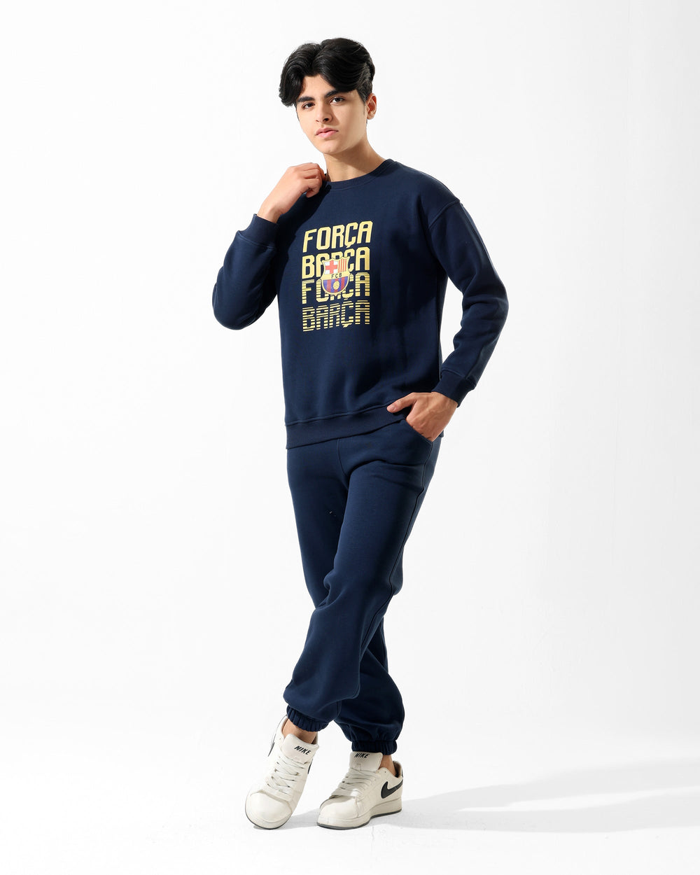 Boys Barcelona Graphic Set | Dark Blue - Remint Kids Fashion