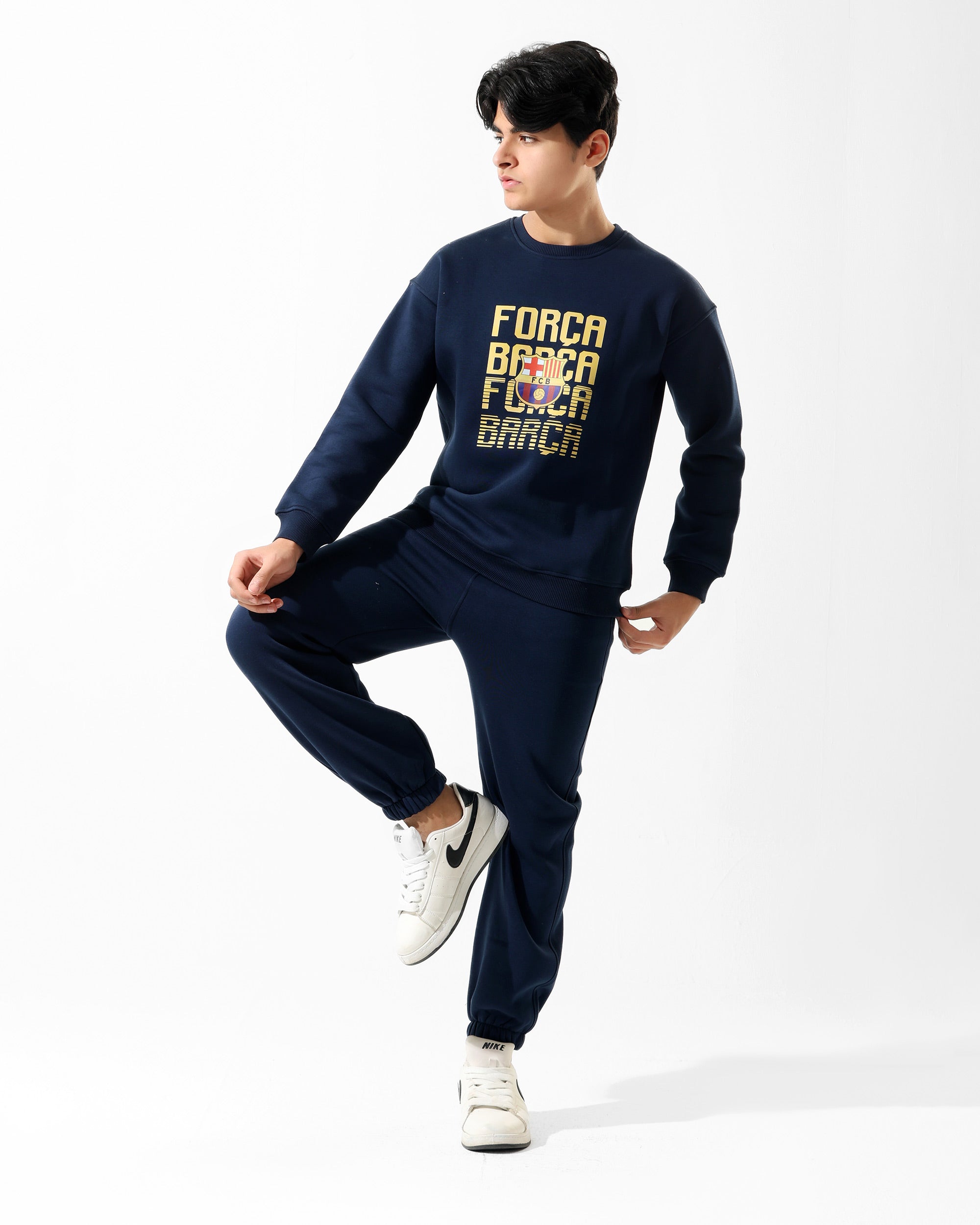 Boys Barcelona Graphic Set | Dark Blue - Remint Kids Fashion