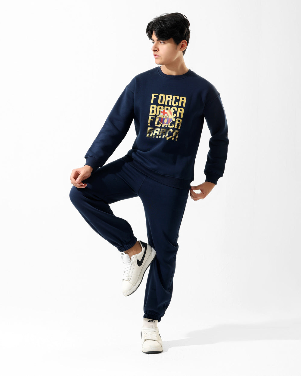 Boys Barcelona Graphic Set | Dark Blue - Remint Kids Fashion