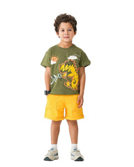 Boys Dino Graphic Set | Olive - Remint Kids Fashion