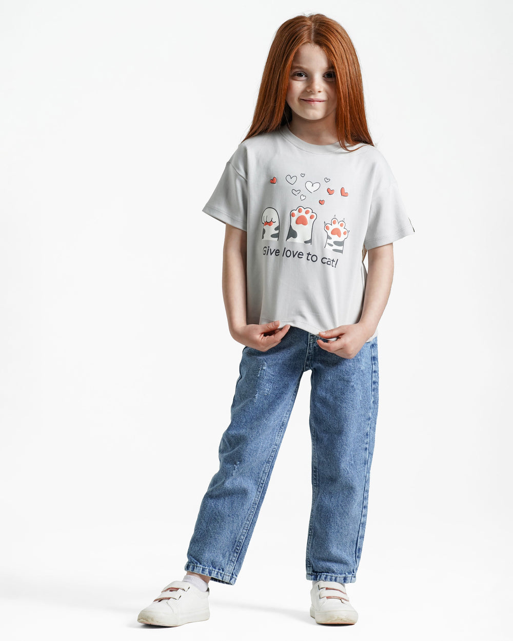 Girls Relaxed Fit Jeans | Light Wash - Remint Kids Fashion