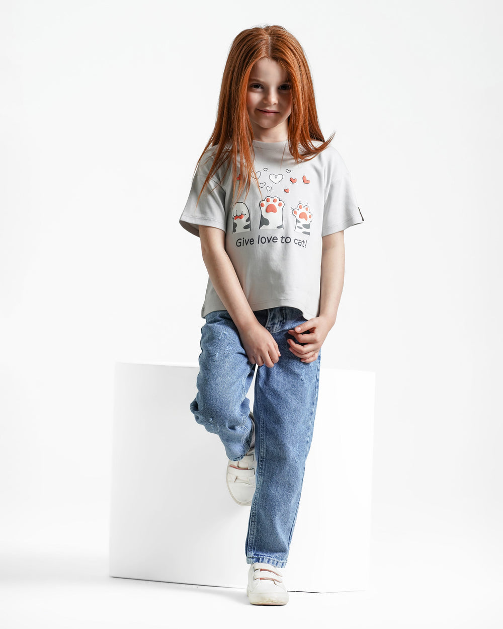 Girls Relaxed Fit Jeans | Light Wash - Remint Kids Fashion