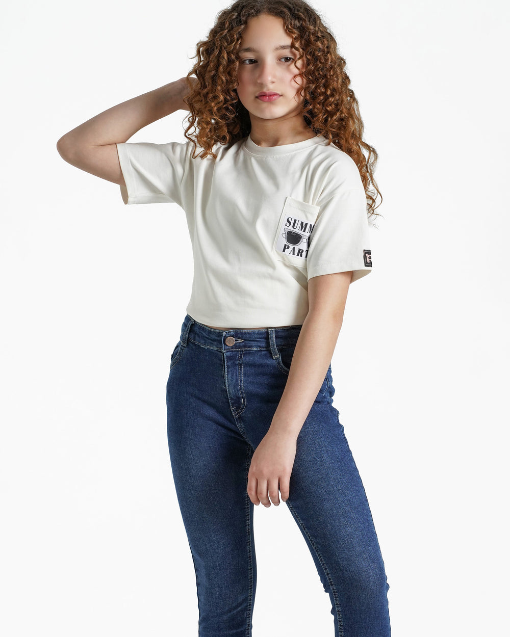 Girls Slim Fit Stretch Jeans | Dark Wash - Remint Kids Fashion