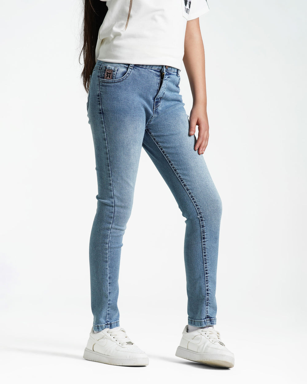 Girls Slim Fit Stretch Jeans | Light Wash - Remint Kids Fashion