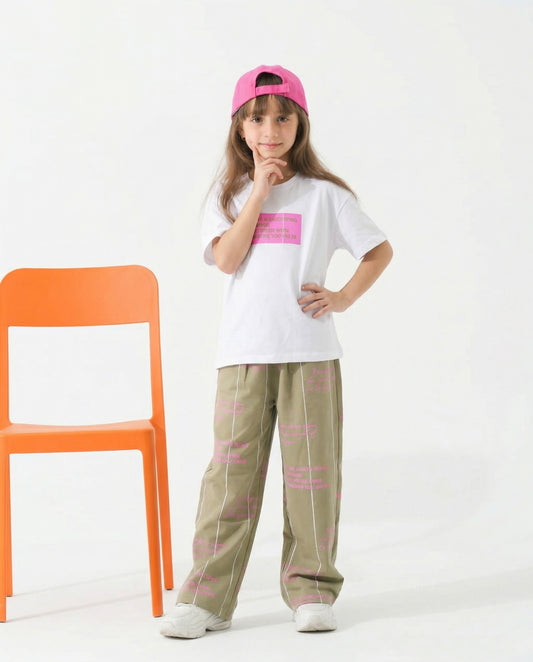 Girls Urban Graphic Set | Off-White - Remint Kids Fashion