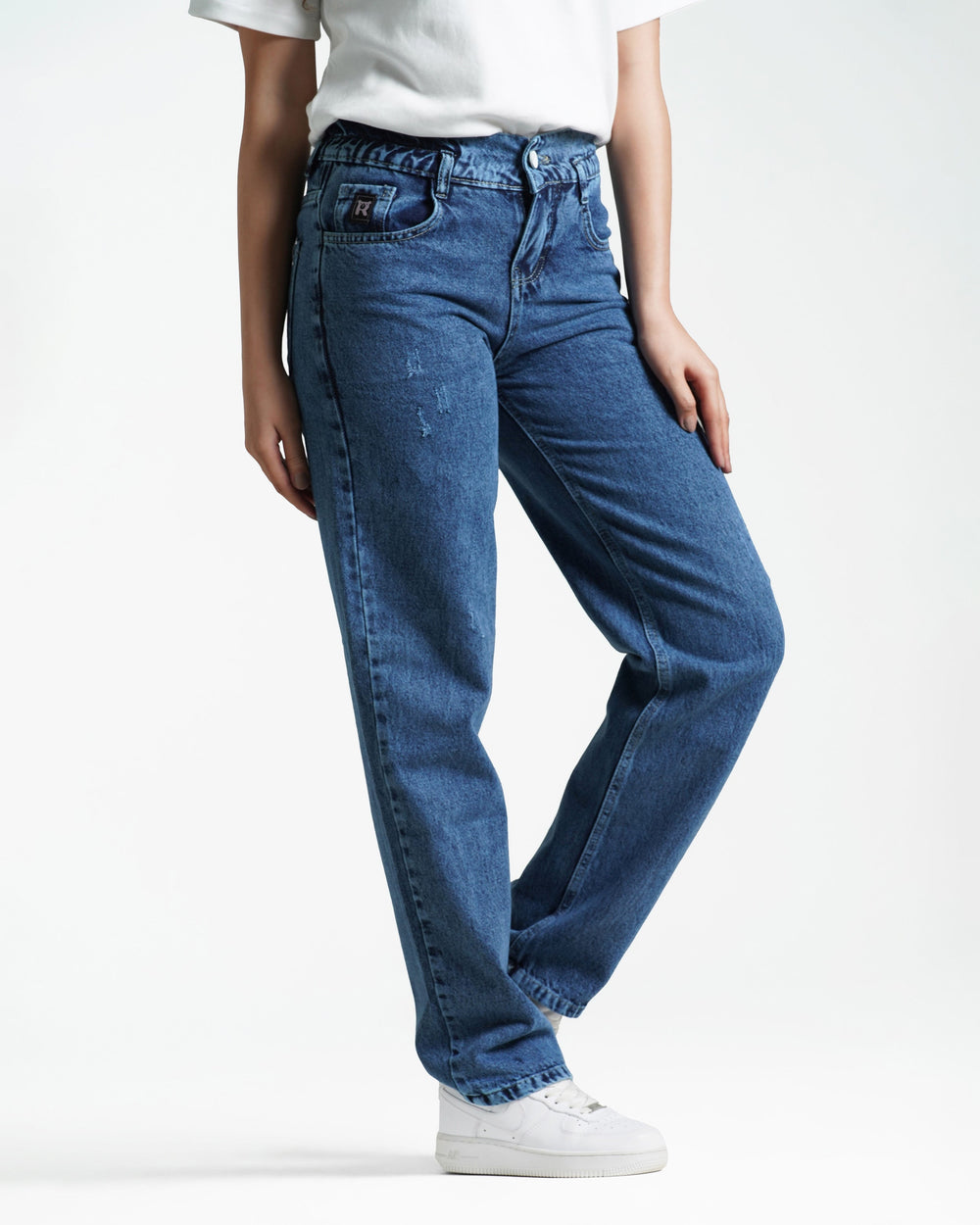 Teen Girls Relaxed Fit Jeans | Dark Wash - Remint Kids Fashion