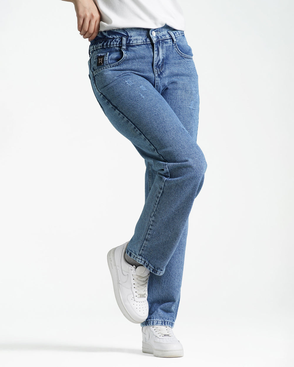 Teen Girls Relaxed Fit Jeans | Medium Wash - Remint Kids Fashion