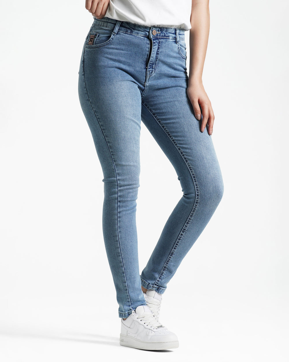 Teen Girls High-Waisted Skinny Jeans | Light Wash - Remint Kids Fashion