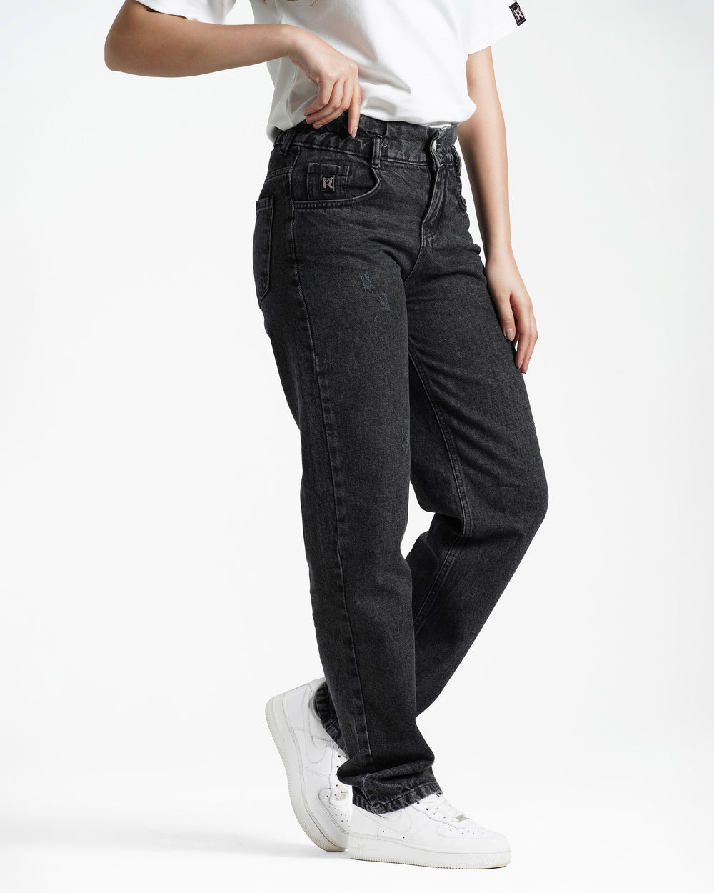 Teen Girls Relaxed Fit Jeans | Dark Wash - Remint Kids Fashion