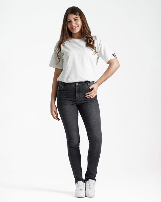Teen Girls Skinny Fit Jeans | Black Wash - Remint Kids Fashion