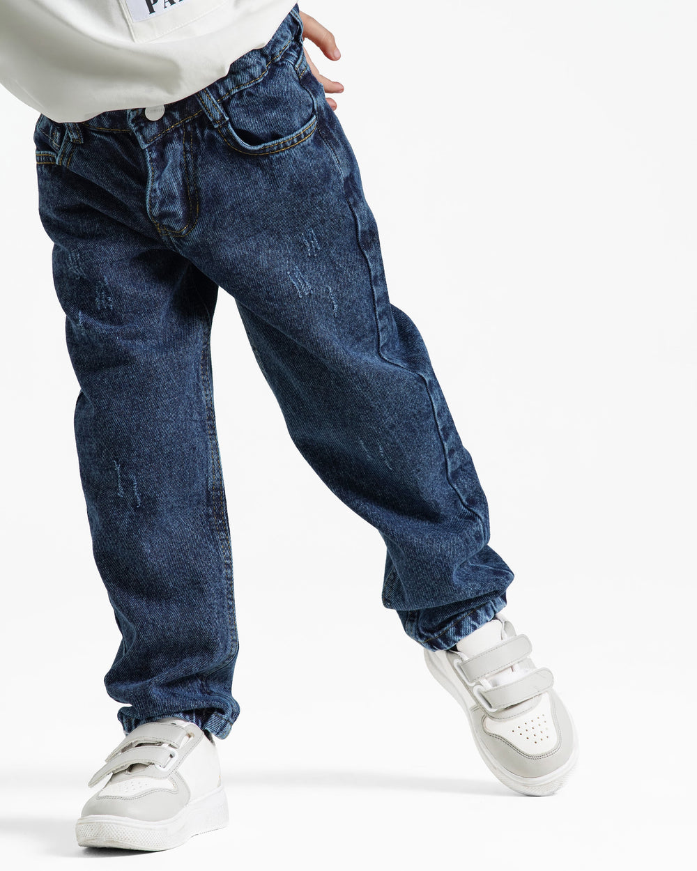 Boys Relaxed Fit Denim Jeans | Dark Wash - Remint Kids Fashion