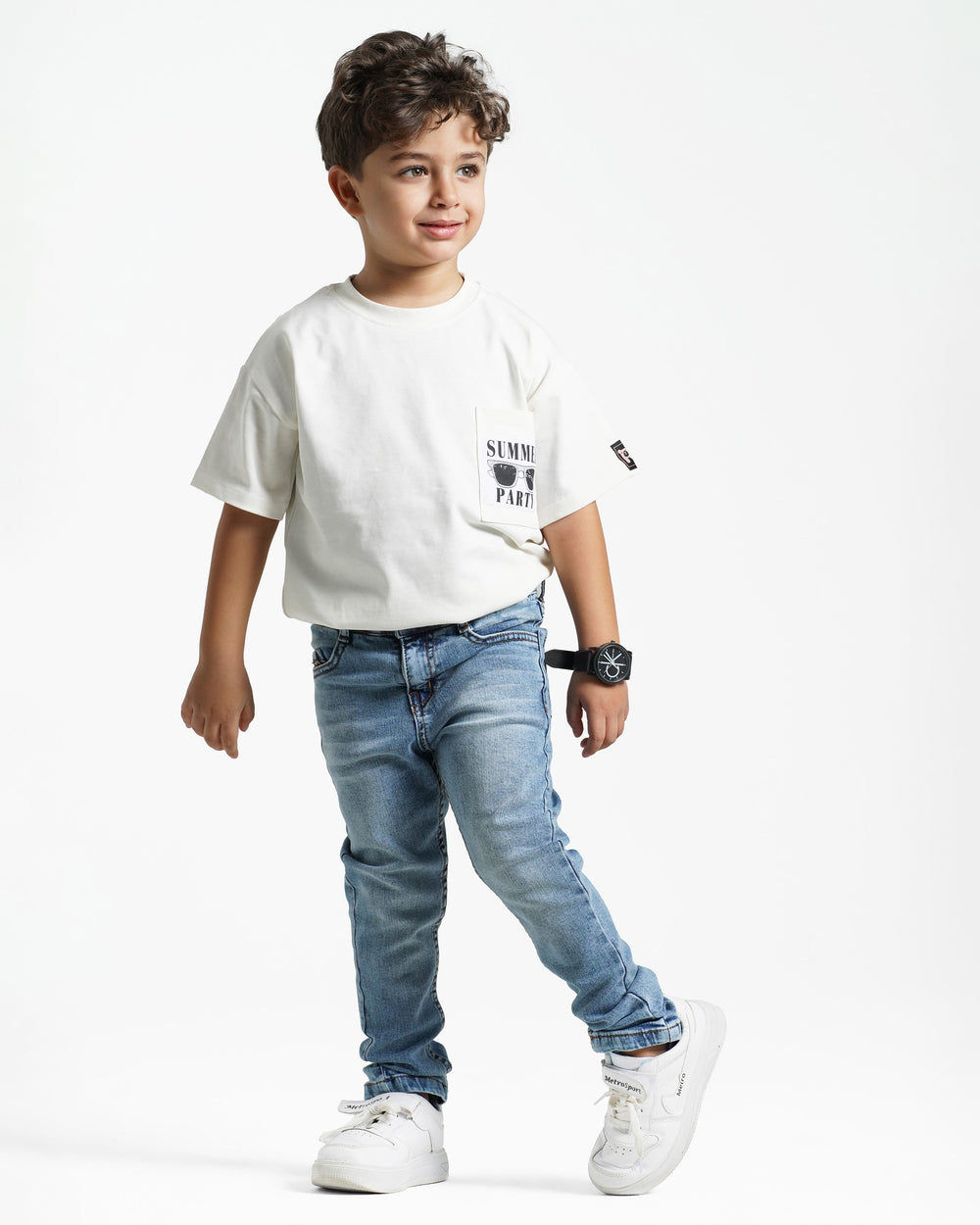 Boys Slim Fit Stretch Jeans | Light Wash - Remint Kids Fashion