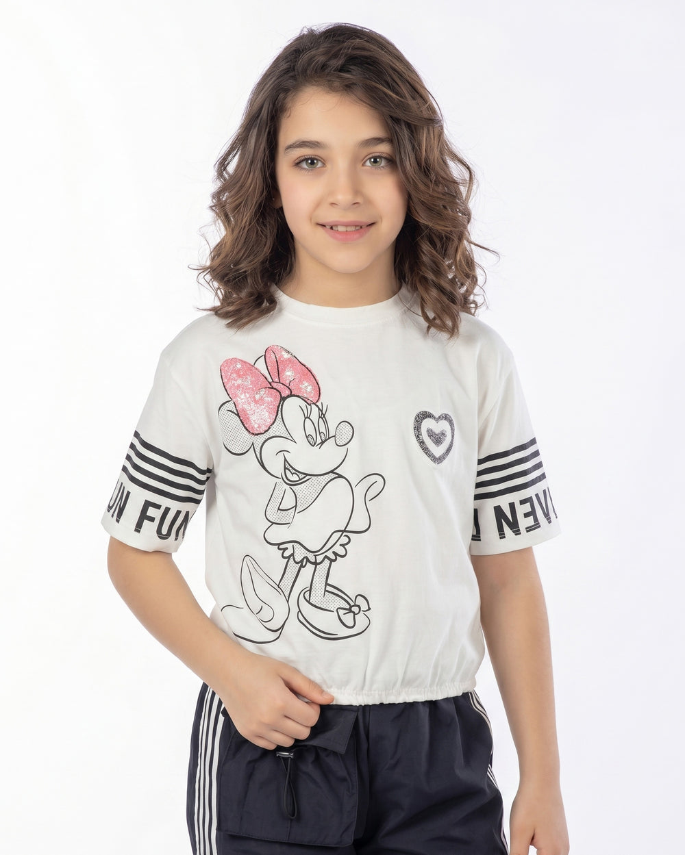 Girls Minnie Graphic T-Shirt | Off-White - Remint Kids Fashion