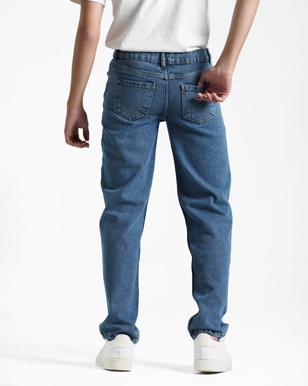 Boys Relaxed Fit Distressed Jeans | Medium Wash - Remint Kids Fashion