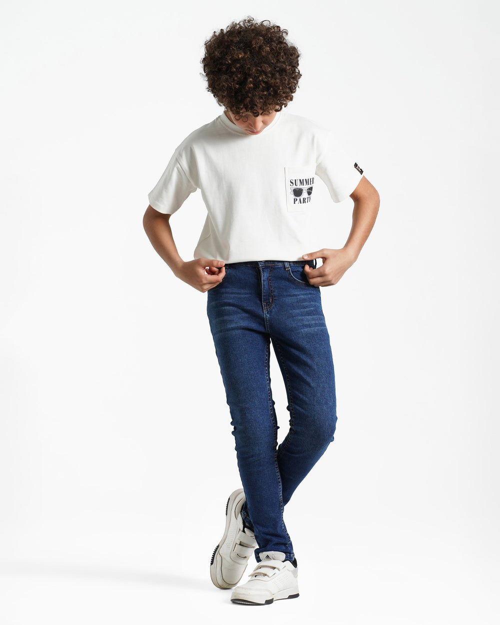 Boys Slim Fit Stretch Jeans | Dark Wash - Remint Kids Fashion