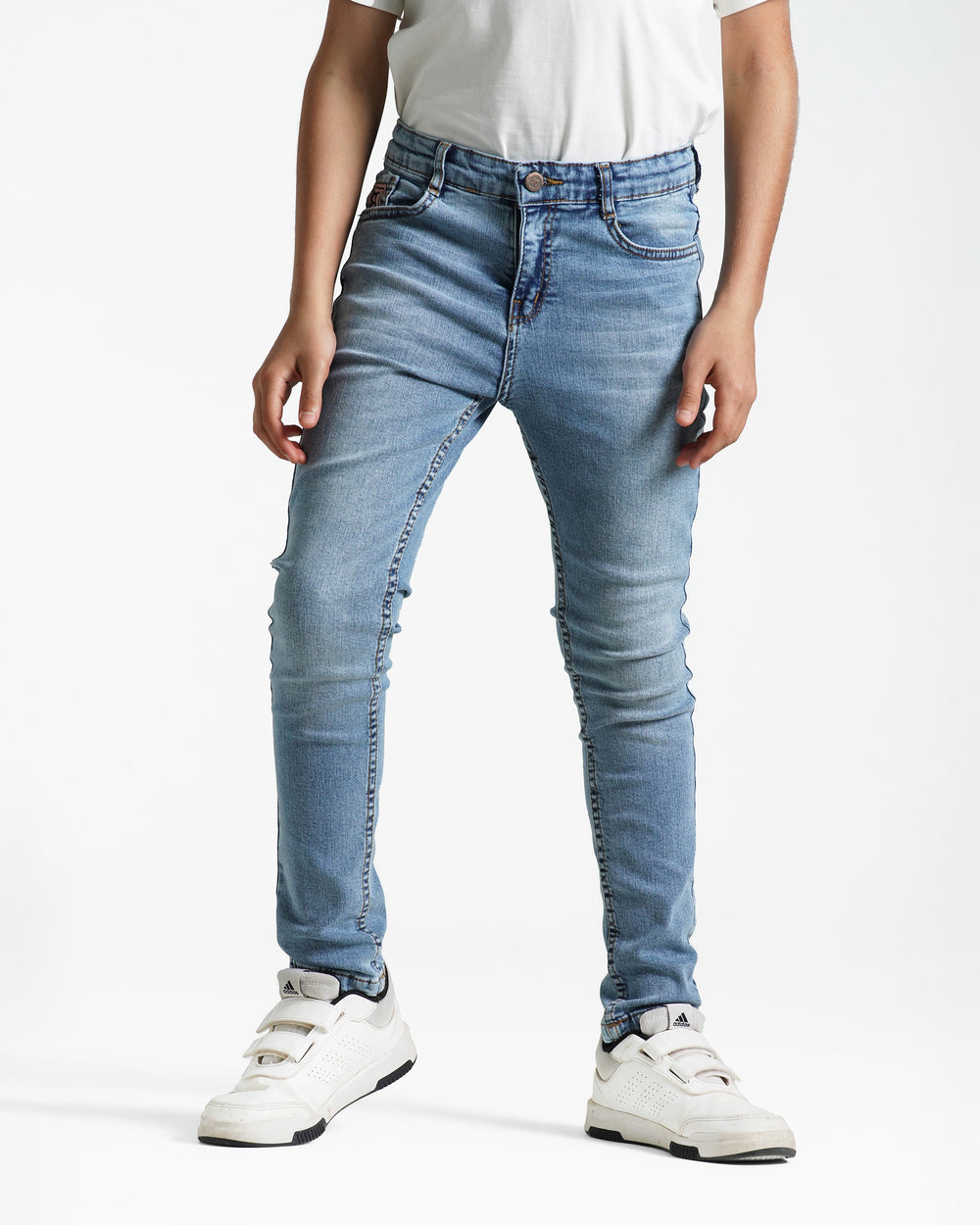 Boys Slim Fit Stretch Jeans | Light Wash - Remint Kids Fashion