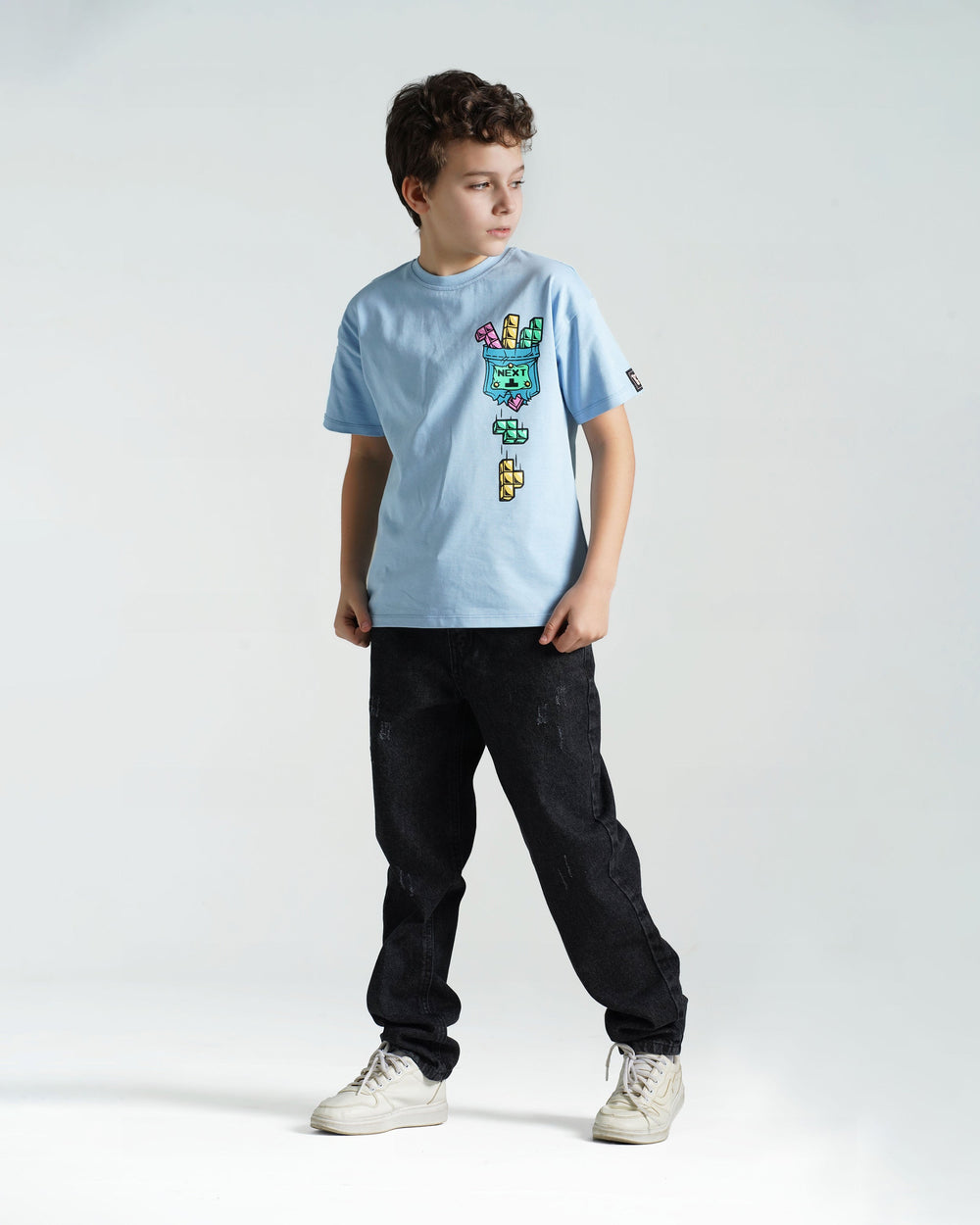Boys Relaxed Fit Distressed Jeans | Black Wash - Remint Kids Fashion