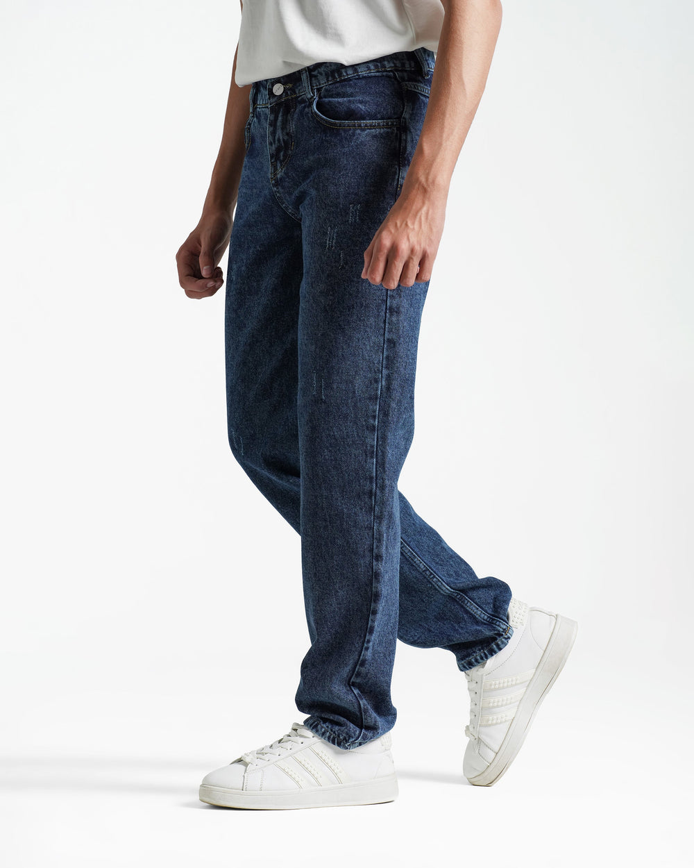 Teen Boys Straight Fit Distressed Jeans | Dark Wash - Remint Kids Fashion