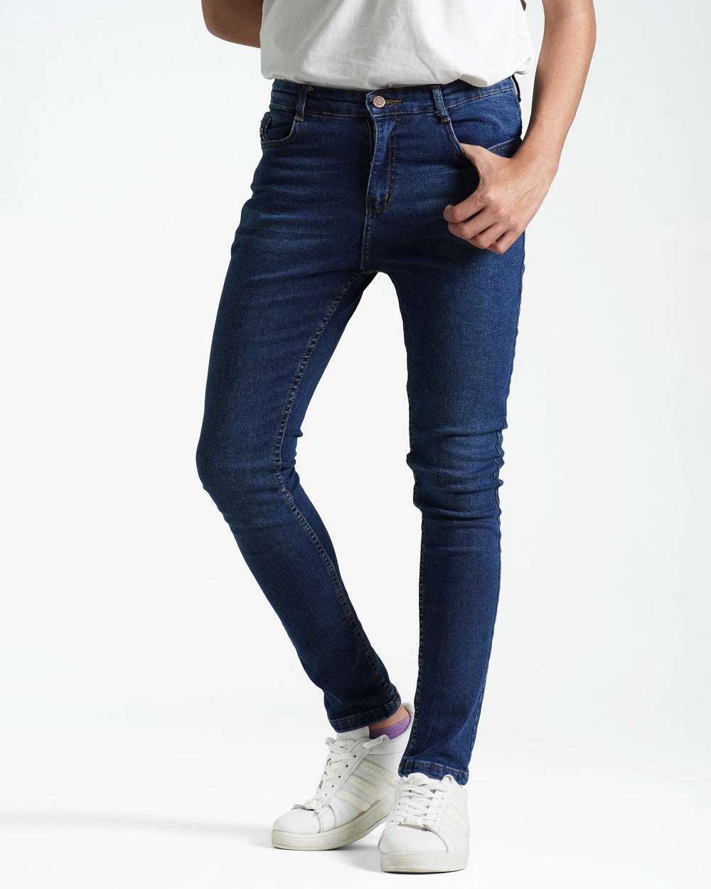 Teen Boys Slim Fit Stretch Jeans | Dark Wash - Remint Kids Fashion