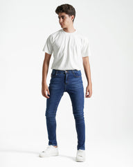 Teen Boys Straight Fit Distressed Jeans | Medium Wash - Remint Kids Fashion